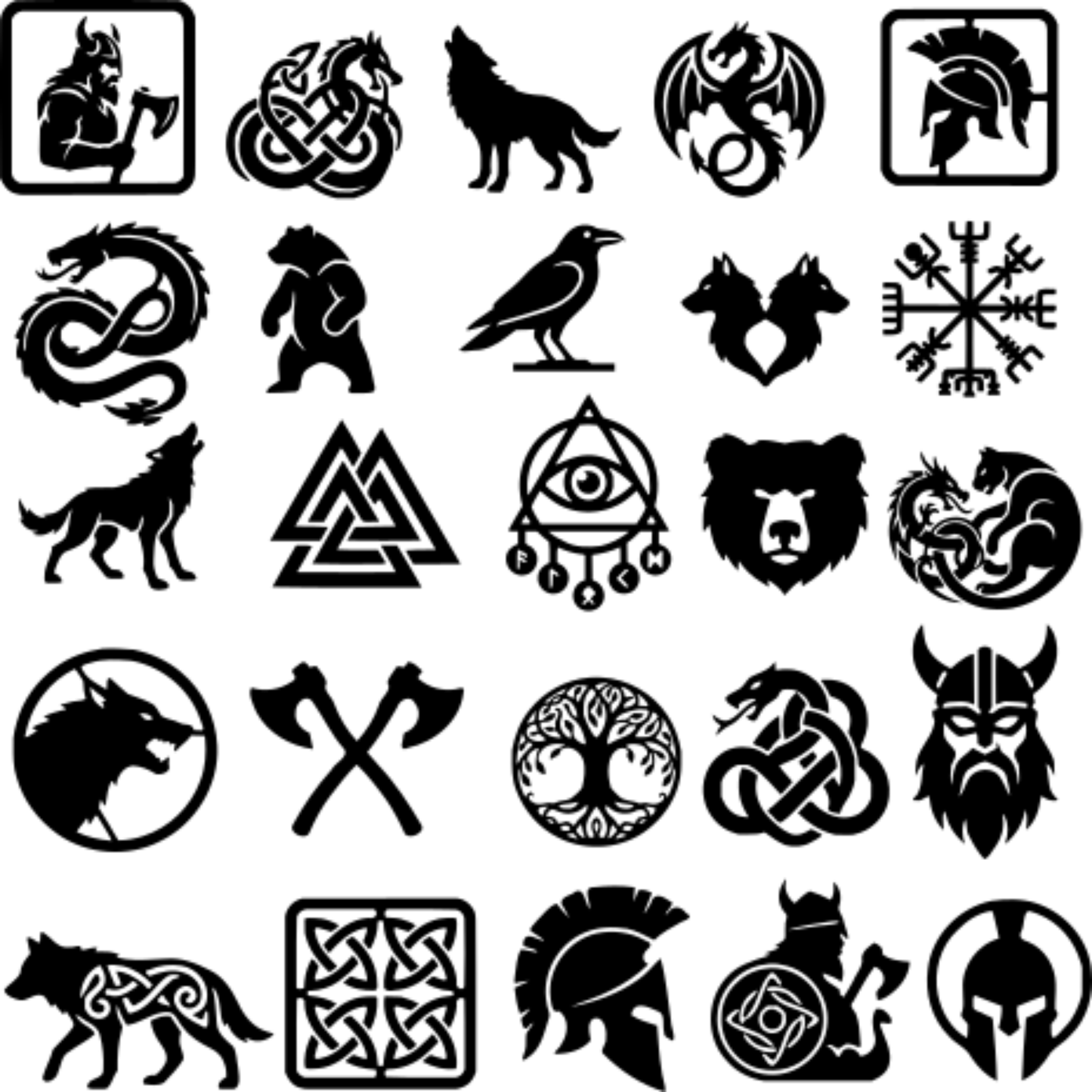 600+ Viking Celtic Design Bundle SVG Laser Cut Tattoo Norse Symbols Mega Pack
