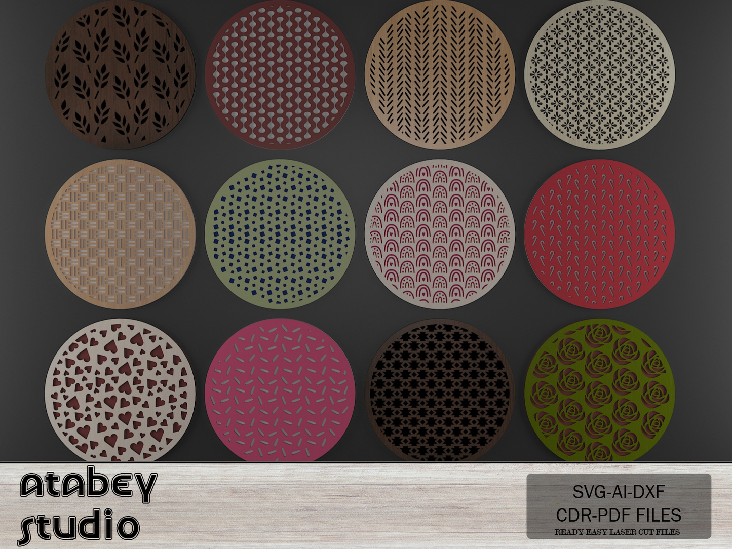 Personalized Monogram Split Letters - Custom Round Frame Name Signs with Intricate Patterns 719