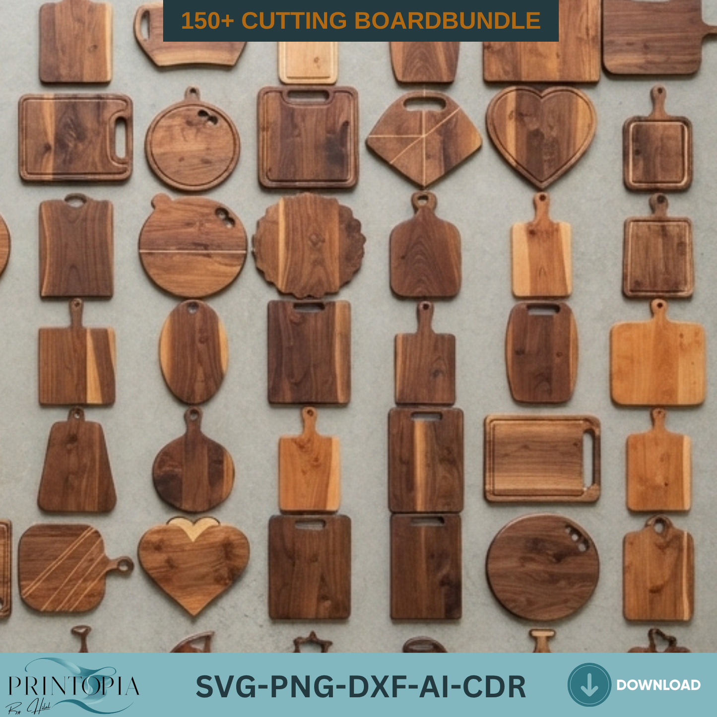 150+ Cutting Board Shapes Laser Cut Templates Wooden Kitchen Bundle