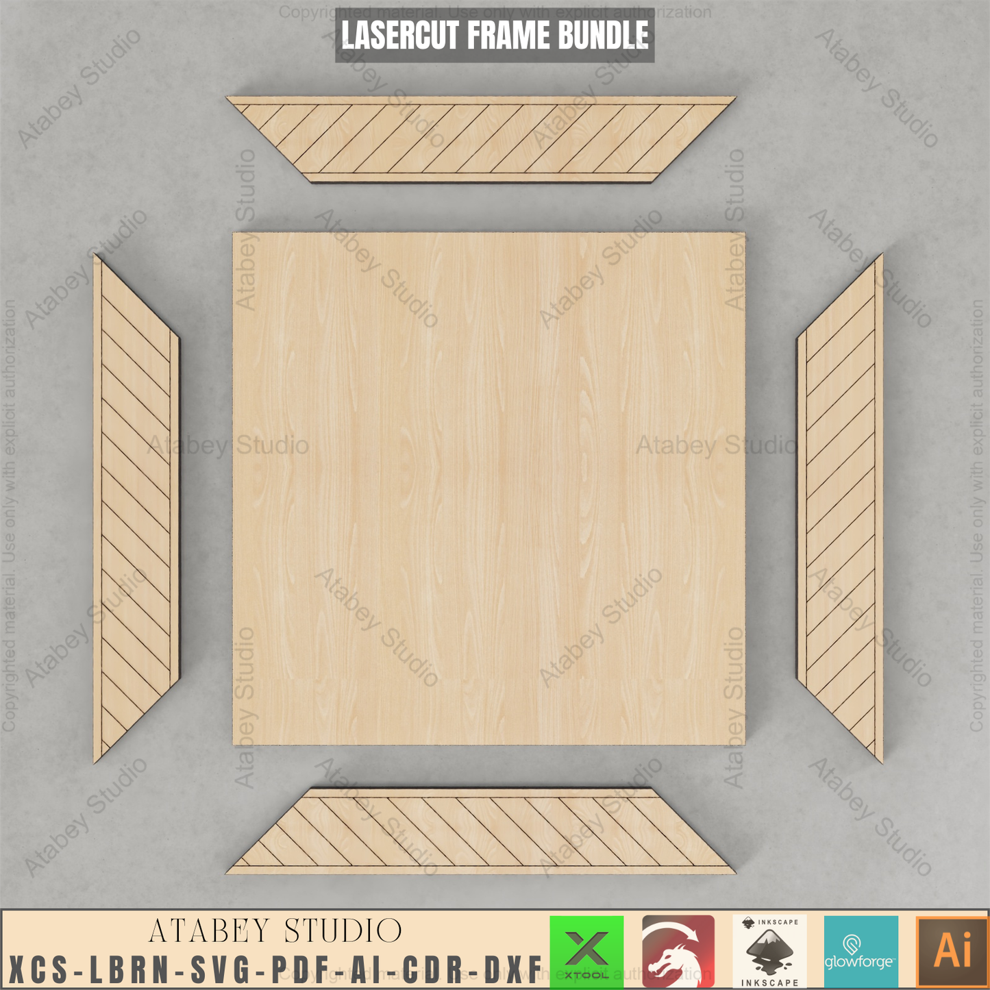 Laser Cut Frame Bundle: 9 Sizes, 2 Patterns | DIY Photo Display Templates,DIY Multi-Size Picture Frame Pack | 2 Laser Cut Patterns | Wall Art Templates 937