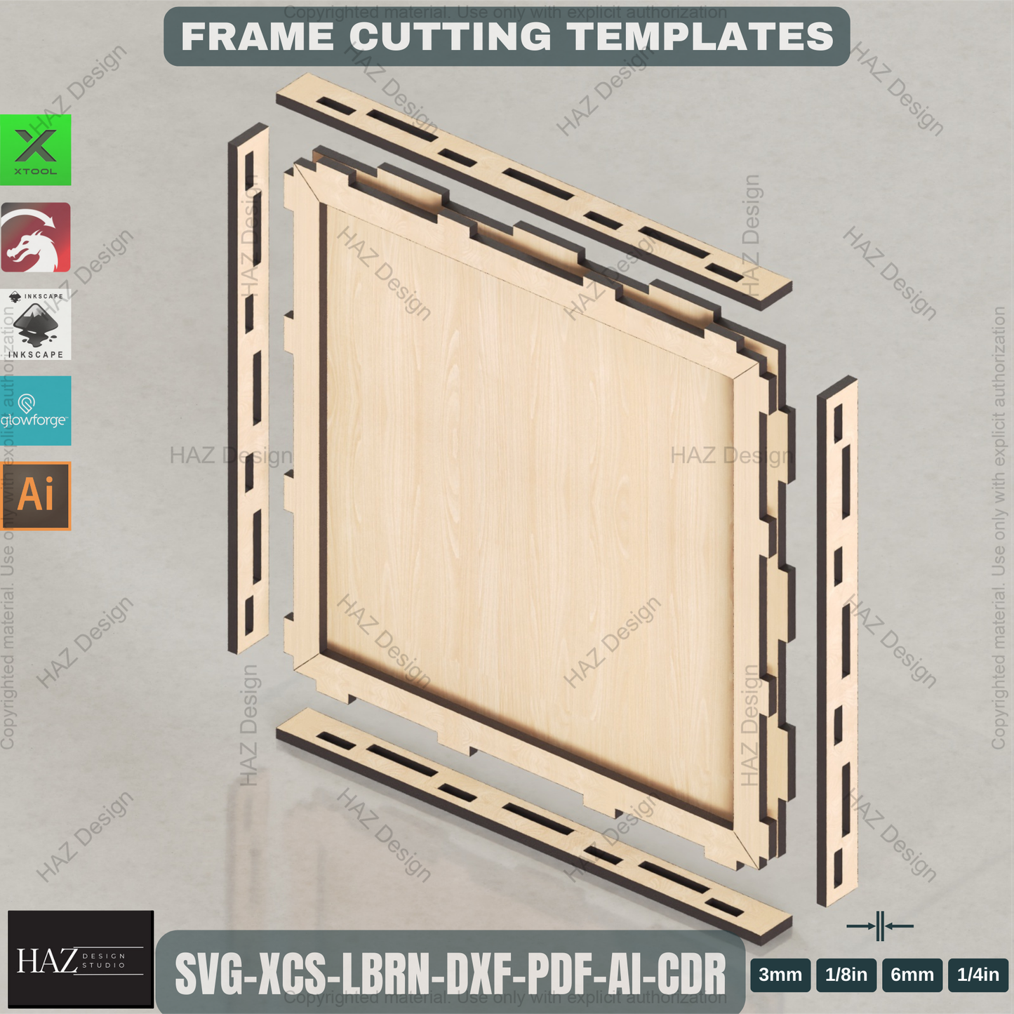 Laser Cut Frame Bundle: 10 Sizes | Square & Rectangle Photo Display Templates 452