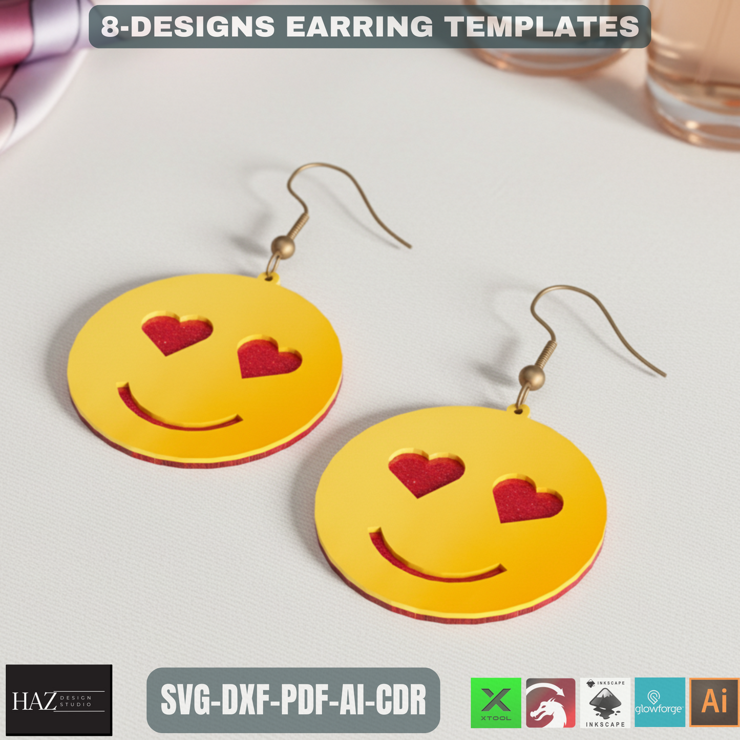 Laser Cut Earring SVG Bundle, Unique Wood Earring Designs, DIY Jewelry Files for Laser Cutter 478