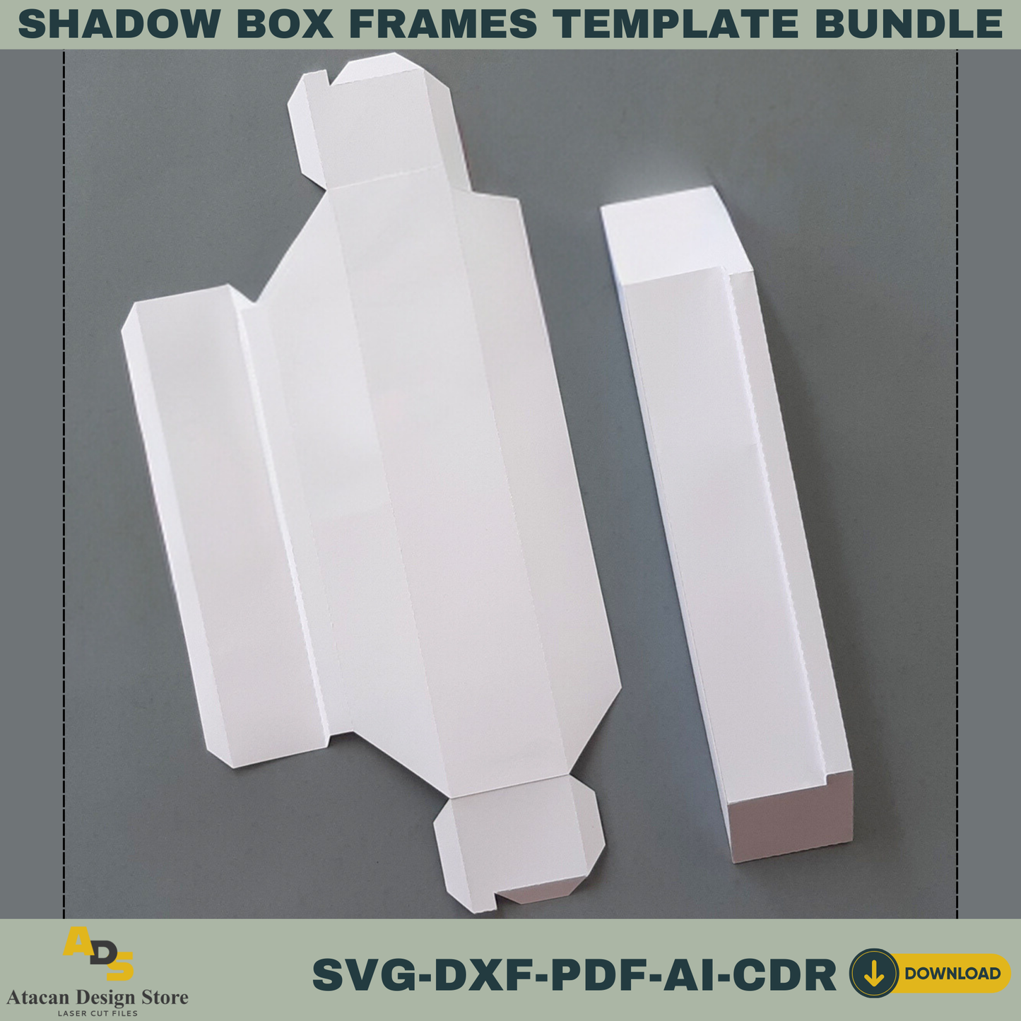 Shadow Box Frames Bundle - 5 Sizes for 3D Layered Paper Art, Cricut, Silhouette, Laser Cutting Files 764