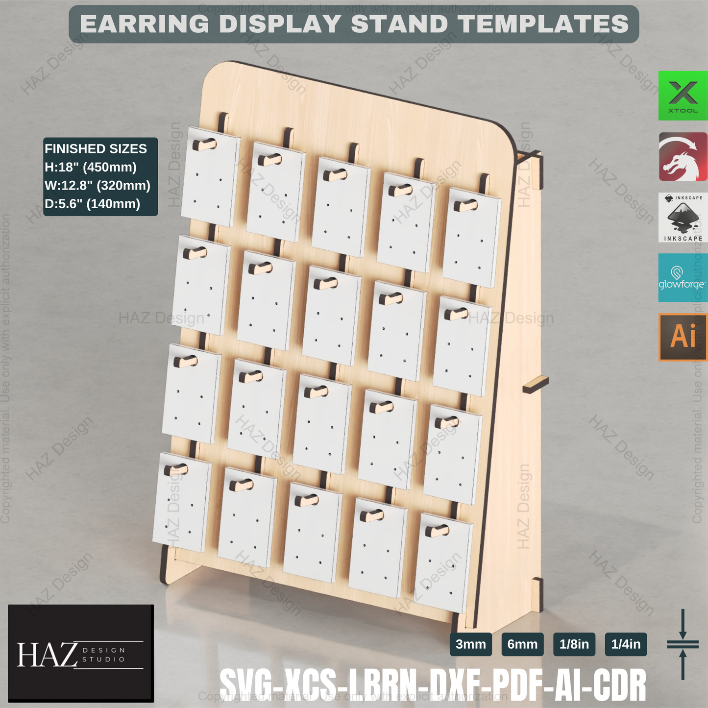 Earring Display Stand: Laser Cut Files for Jewelry Makers 411