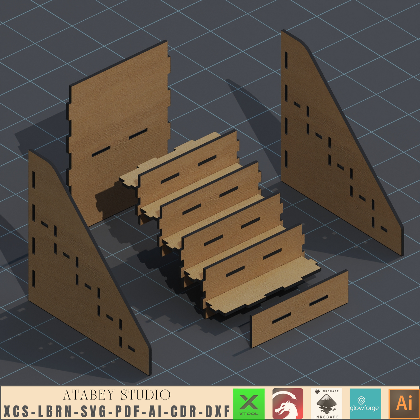 Elevate Your Networking: Laser Cut Wood Business Card Display - Sleek Organizer & SVG File 563