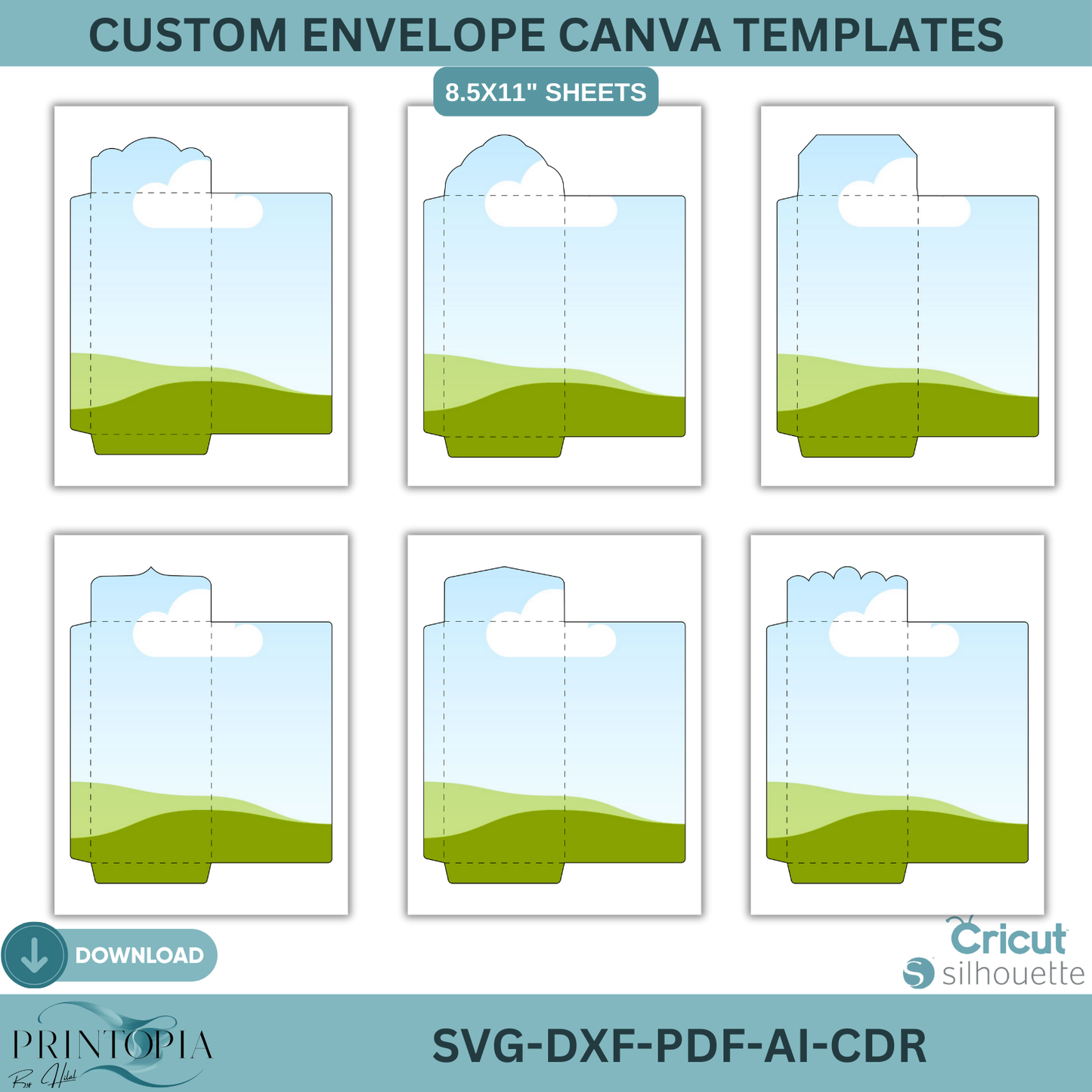 Cash Envelope System SVG, Printable Gift Card Holder, Editable Canva Template for DIY Budgeting, Cricut Money Envelope Cut File