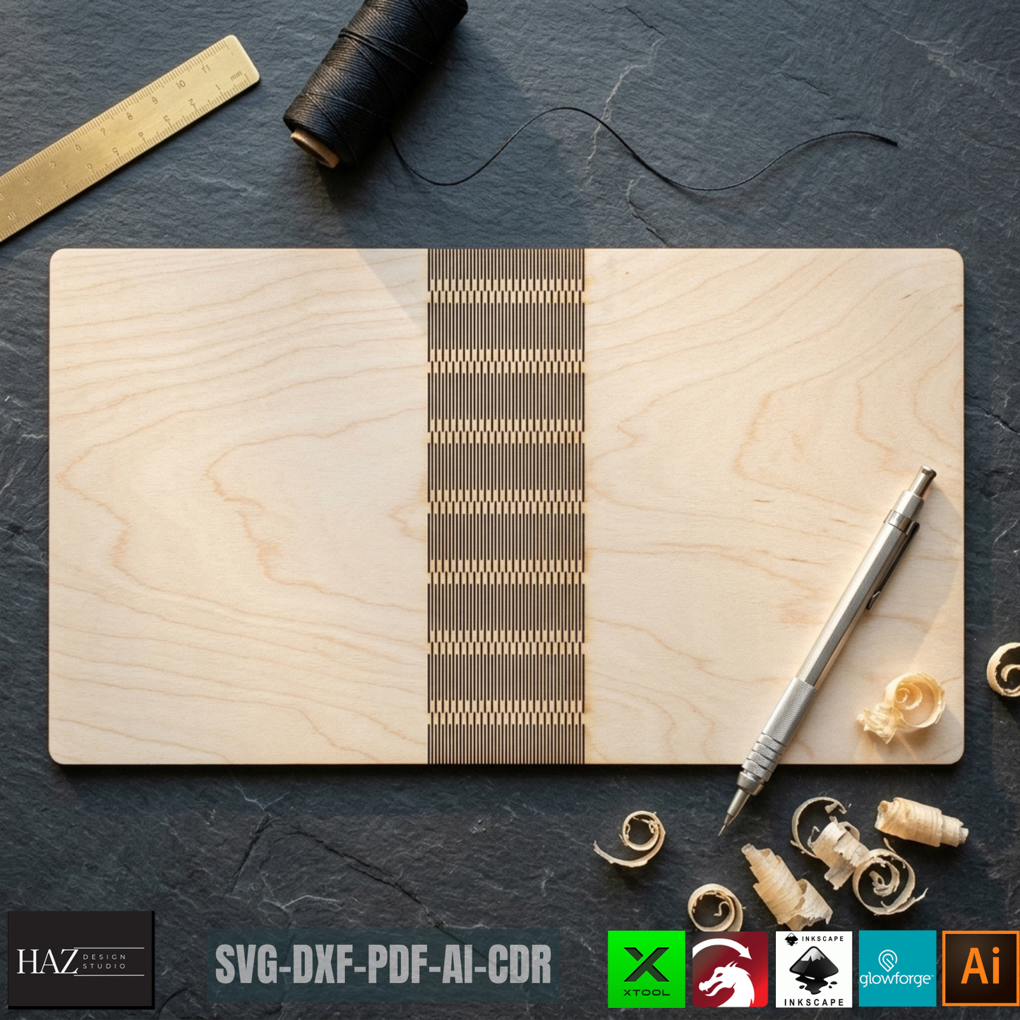 Wooden Laser Cut Book Cover Templates A4 A5 A6 Living Hinge Journal Notebook Case Design