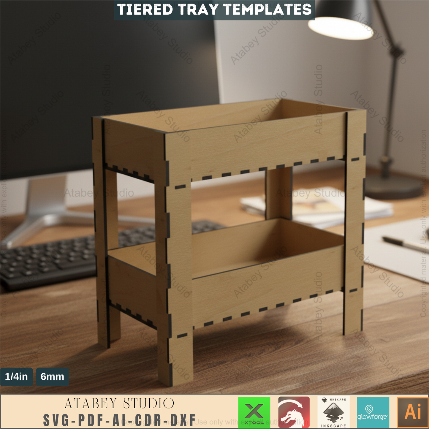Kitchen Storage Cart / Wood Utility Storage Shelves / Shelving Organizer for office / Rack for Tabletop SVG, DXF, CDR Download 546