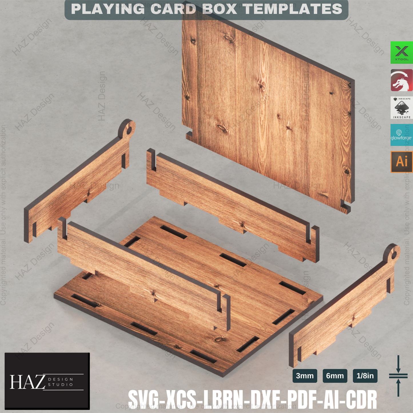 Laser Cut Playing Card Box - Poker Card Holder - SVG,Decorative Card Box - Laser Cut Template - Card Case 417