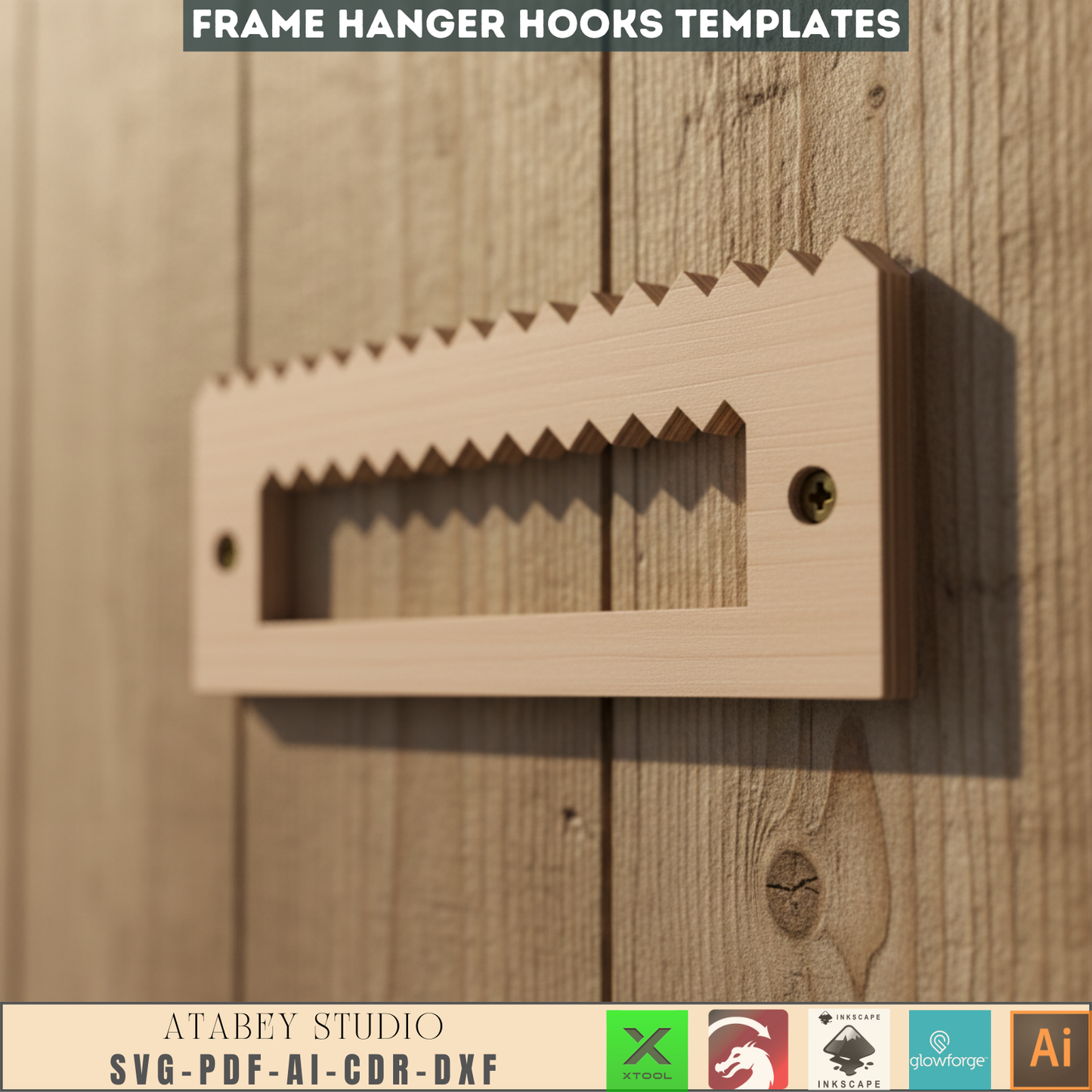 Photo Frame Hanger Hooks Laser cut SVG files 650