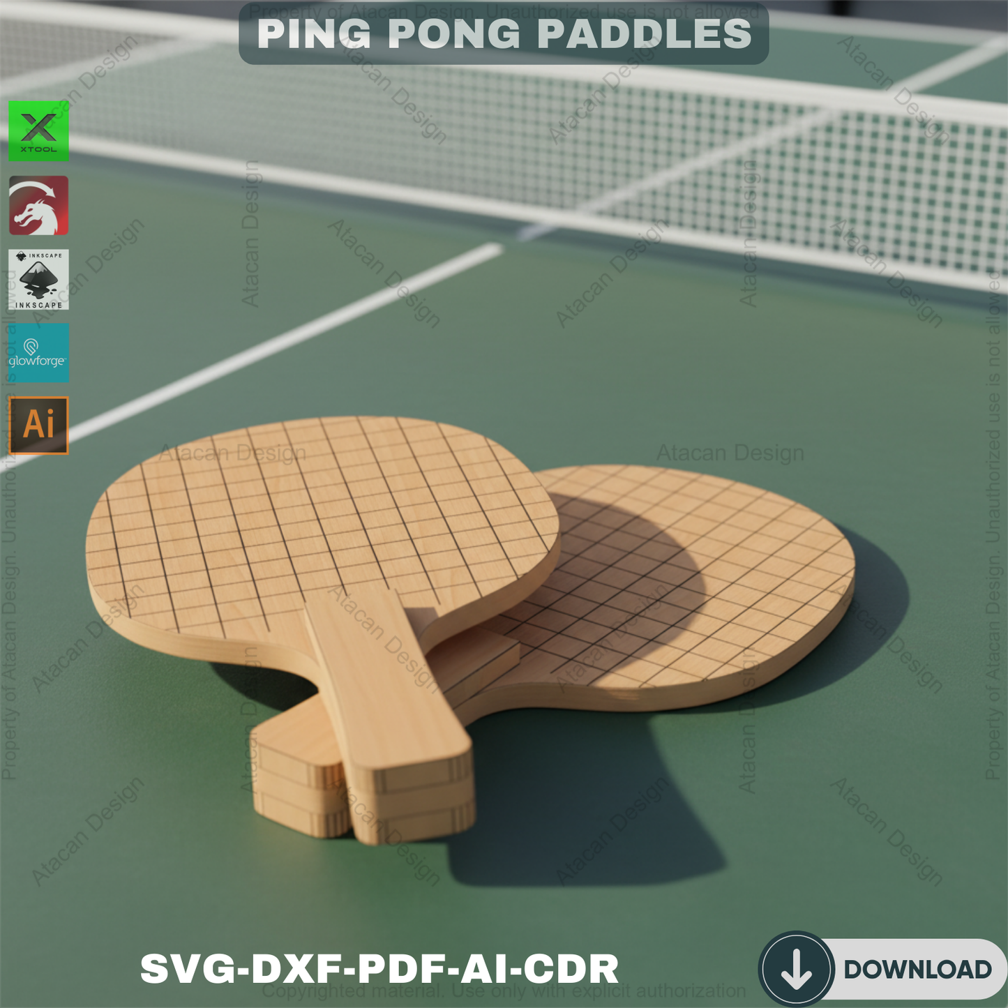 Create Your Own Ping Pong Paddle - Custom DIY Paddle Design Files 534