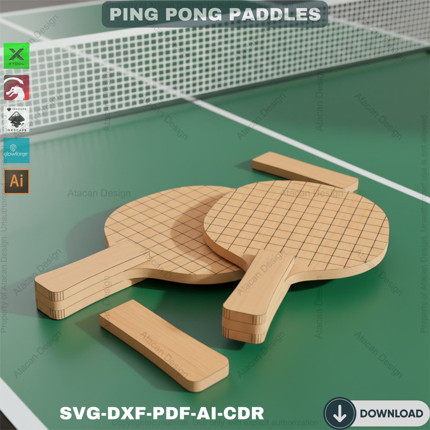 Create Your Own Ping Pong Paddle - Custom DIY Paddle Design Files 534