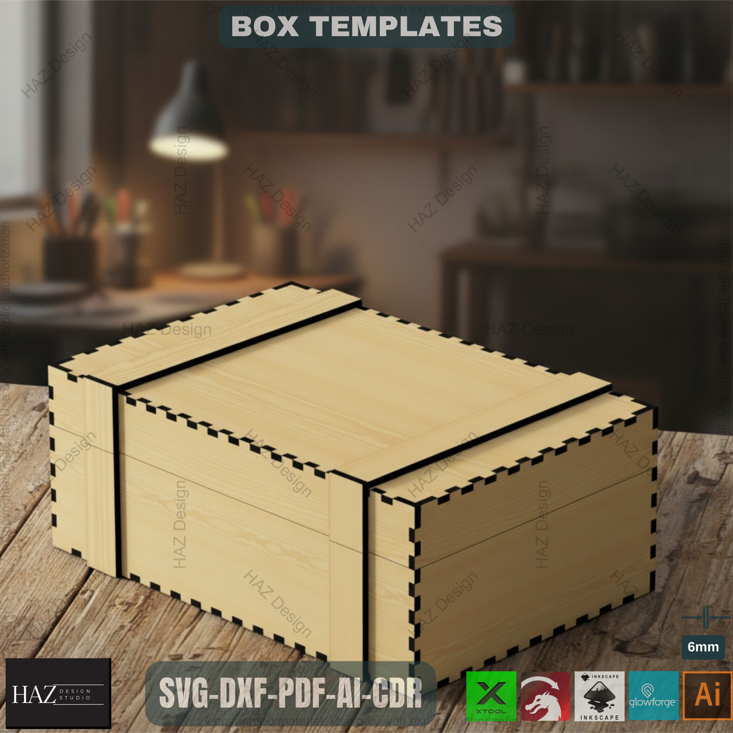 Gift Box laser cut files SVG / Dxf Svg Pdf Cdr Ai files / Glowforge laser cut plan 271