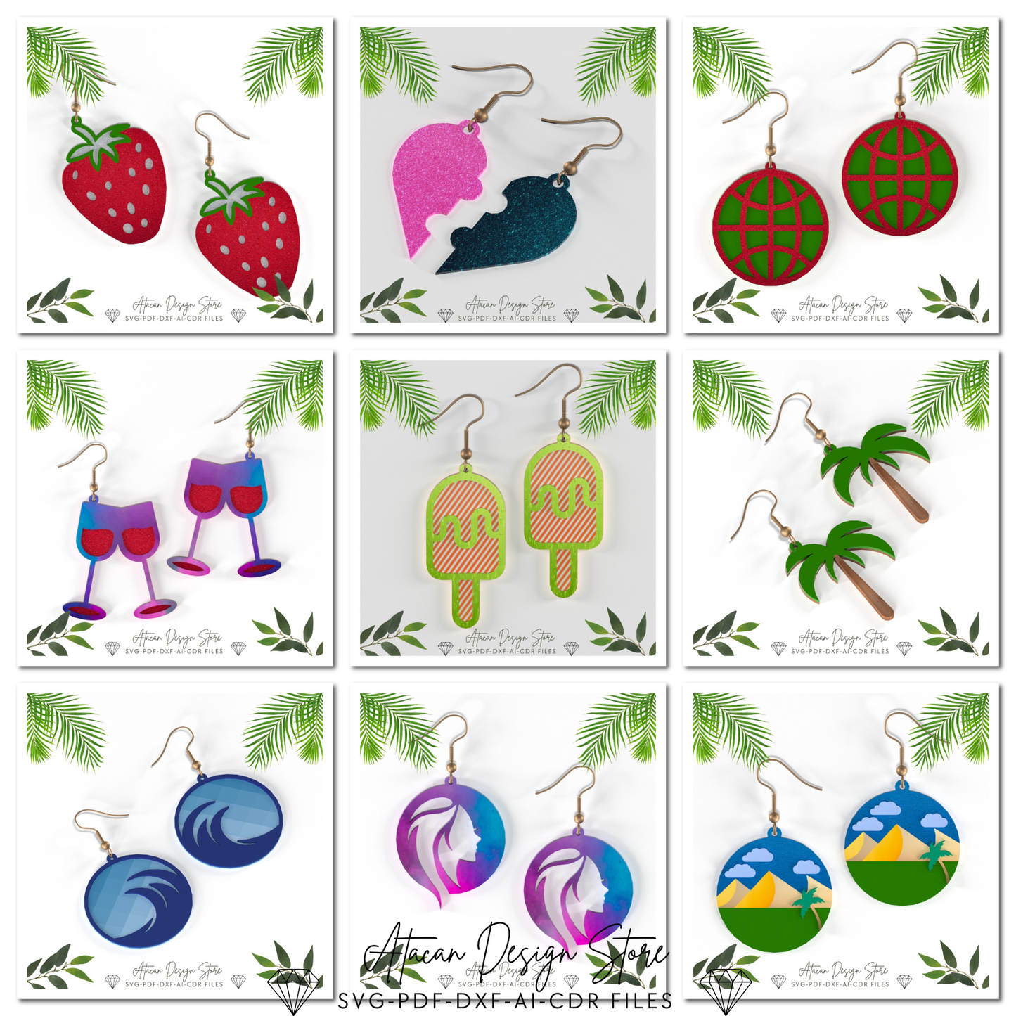 Unique Earring Design Collection - DIY Creative Jewelry Mega Pack - Geometric, Nature, Holiday, Bee, Diverse Themes and more 658