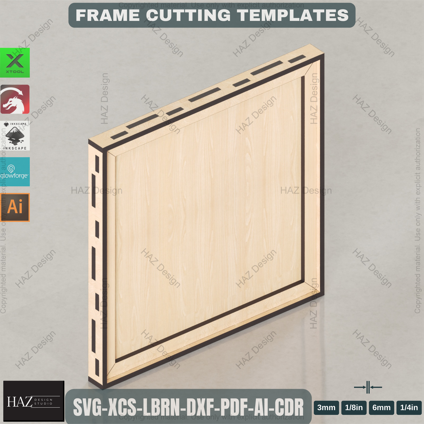 Laser Cut Frame Bundle: 10 Sizes | Square & Rectangle Photo Display Templates 452