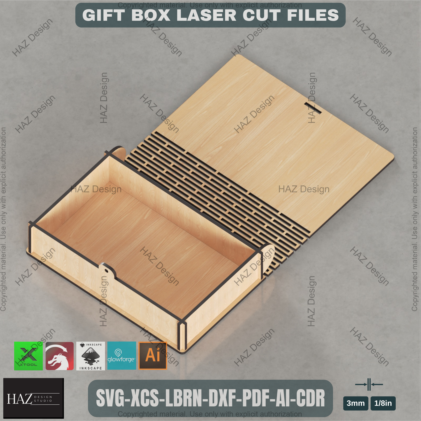 Elegant Laser Cut Memory Box SVG, Wooden Gift Box Plan for Glowforge, Decorative Keepsake Box File with Slatted Lid for xTool