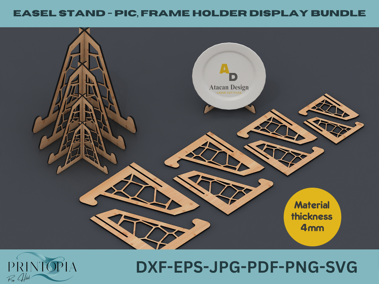 Versatile Easel Stand Bundle for Laser Cutting Perfect for Frames Pics,Ideal for 3mm Laser Cutting Projects 137
