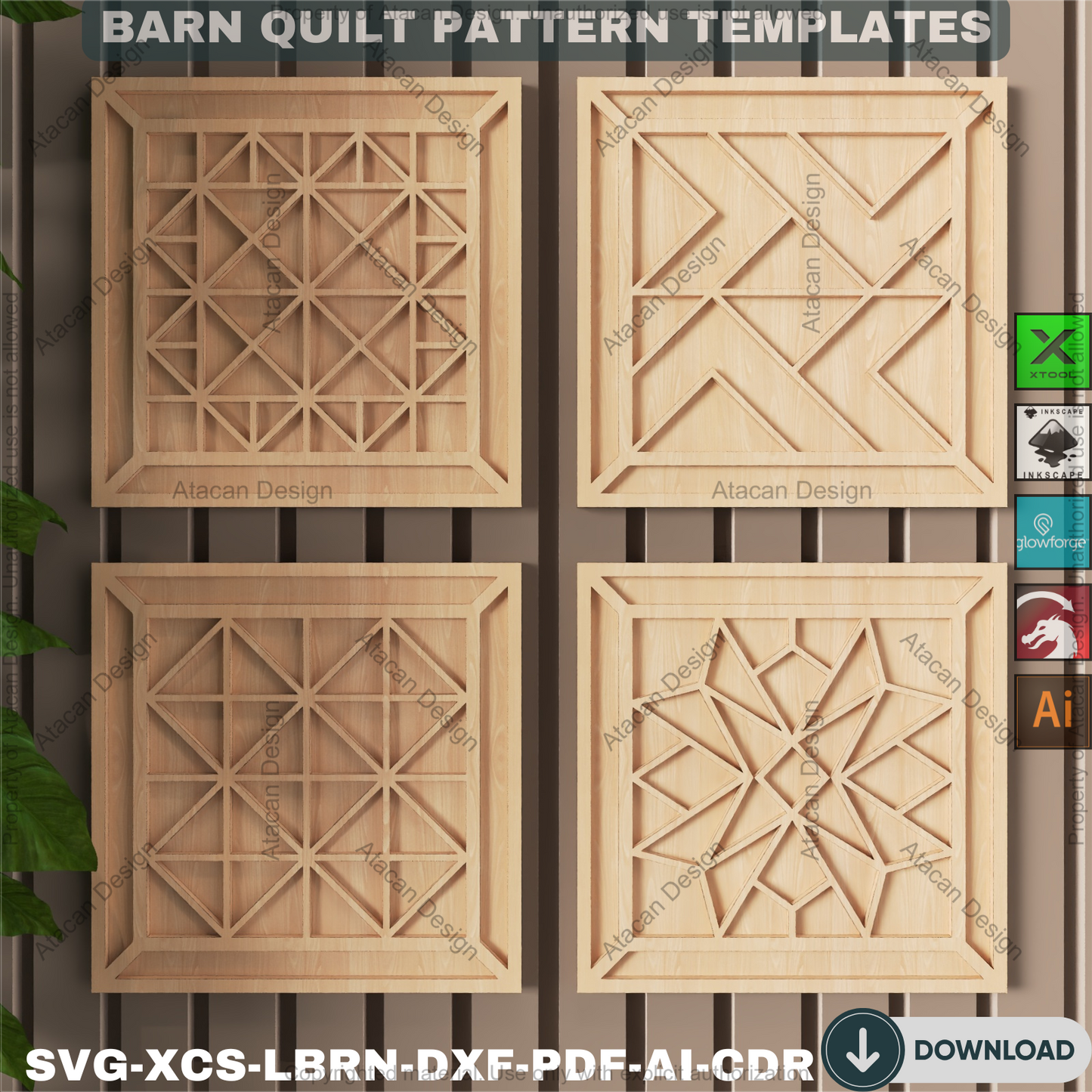 Festive Christmas Quilt Blocks SVG Bundle • Rustic Farmhouse Laser Cut Decor • Holiday Wall Art Coaster Templates • DIY Noel Craft Project 893