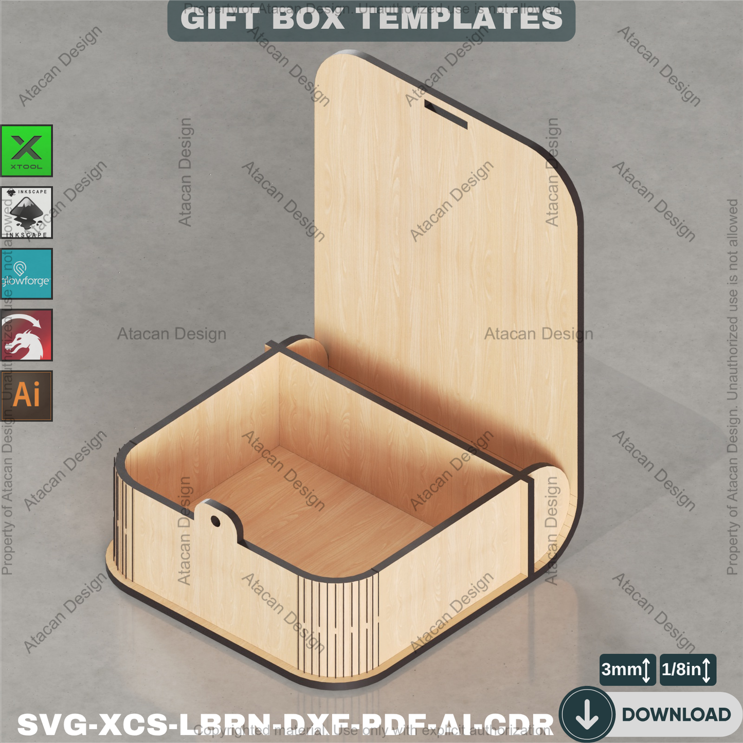 Laser Cut Trinket Box SVG, Charming Curved Lid Keepsake File for Glowforge, Engravable Wooden Ring Box Plan for xTool and Lightburn