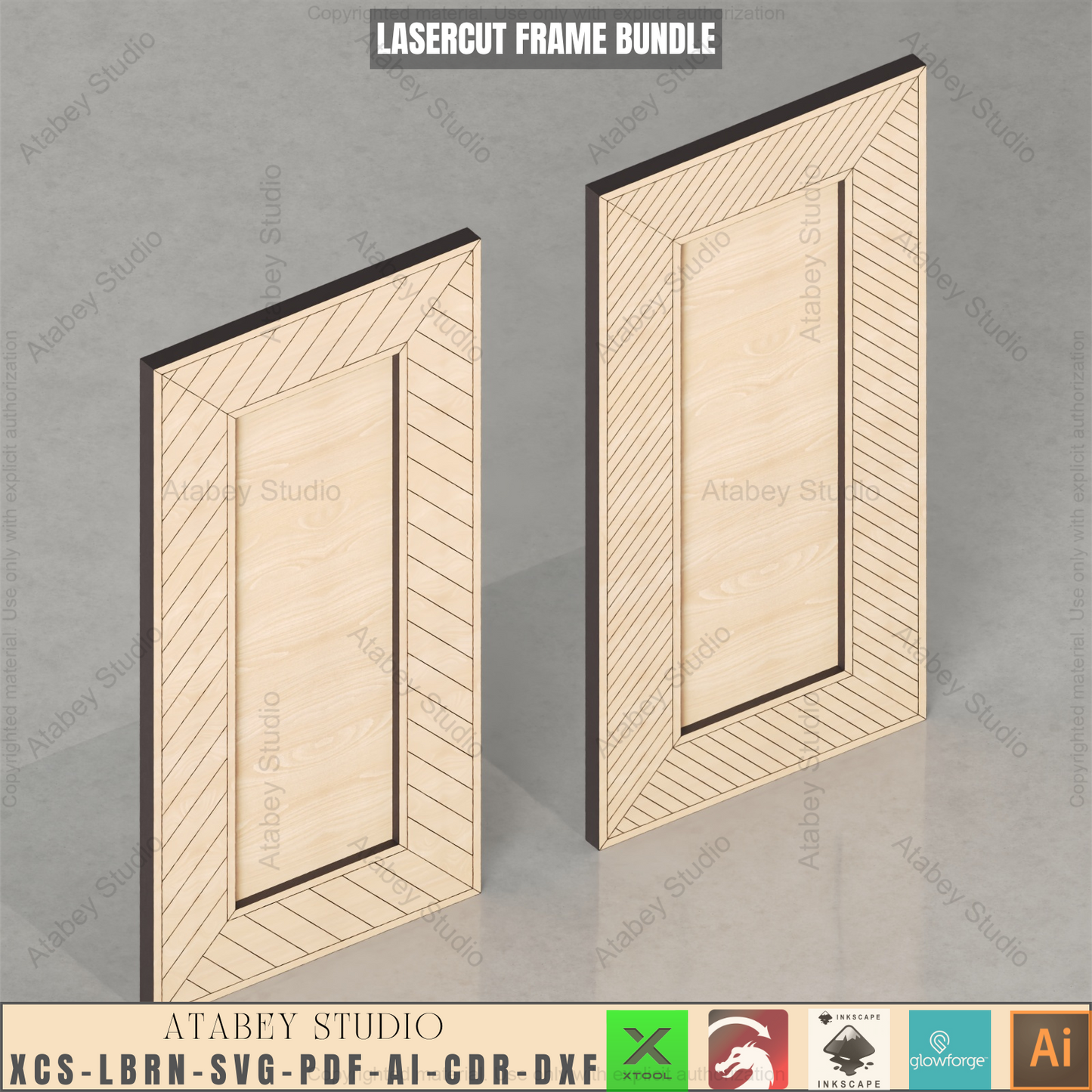 Laser Cut Frame Bundle: 9 Sizes, 2 Patterns | DIY Photo Display Templates,DIY Multi-Size Picture Frame Pack | 2 Laser Cut Patterns | Wall Art Templates 937