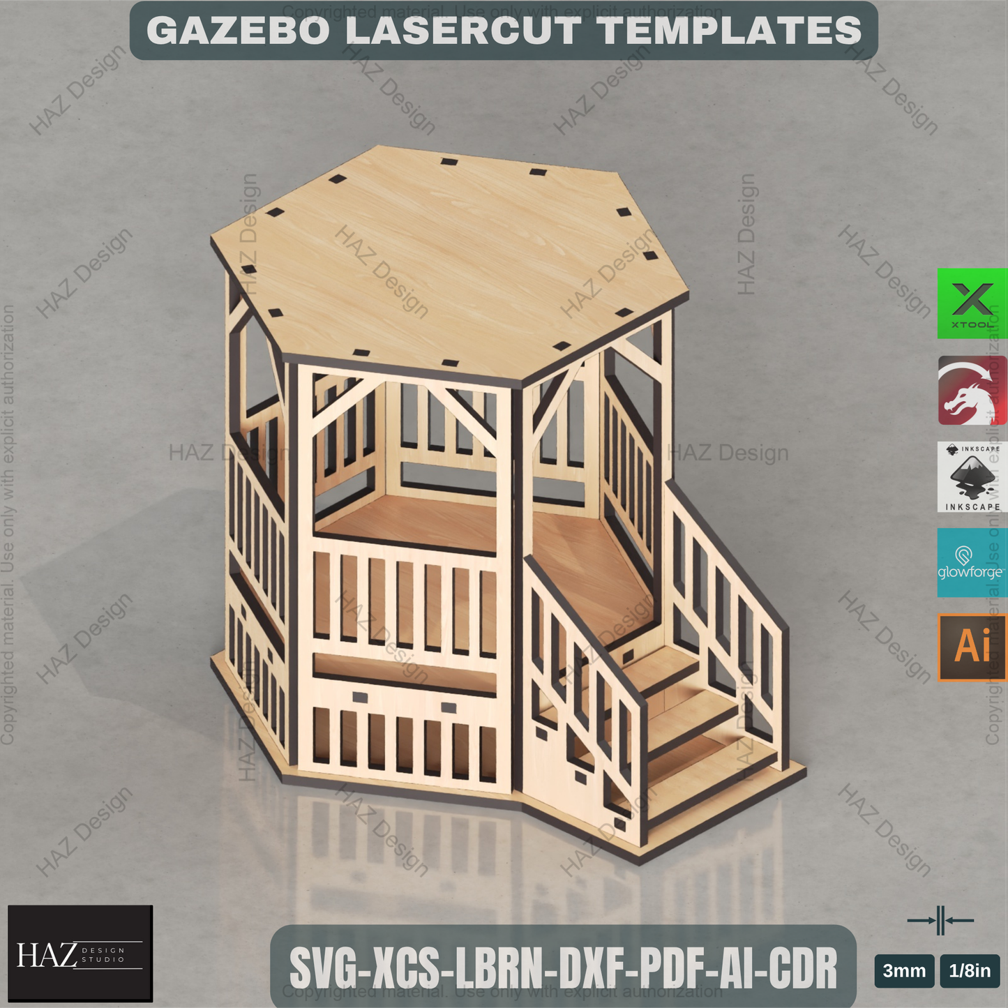 Charming Gazebo Tealight Lantern Design | Laser Cut Files for Rustic Outdoor Decor Idea 456