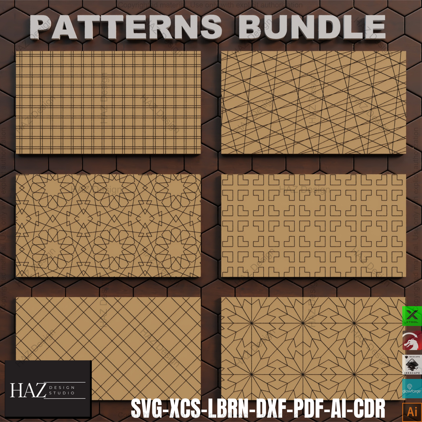 Geometric Pattern Bundle: Seamless Art for Laser Cutting & Engraving,Versatile Pattern Designs: Perfect for Laser Cutters and Engravers! 402