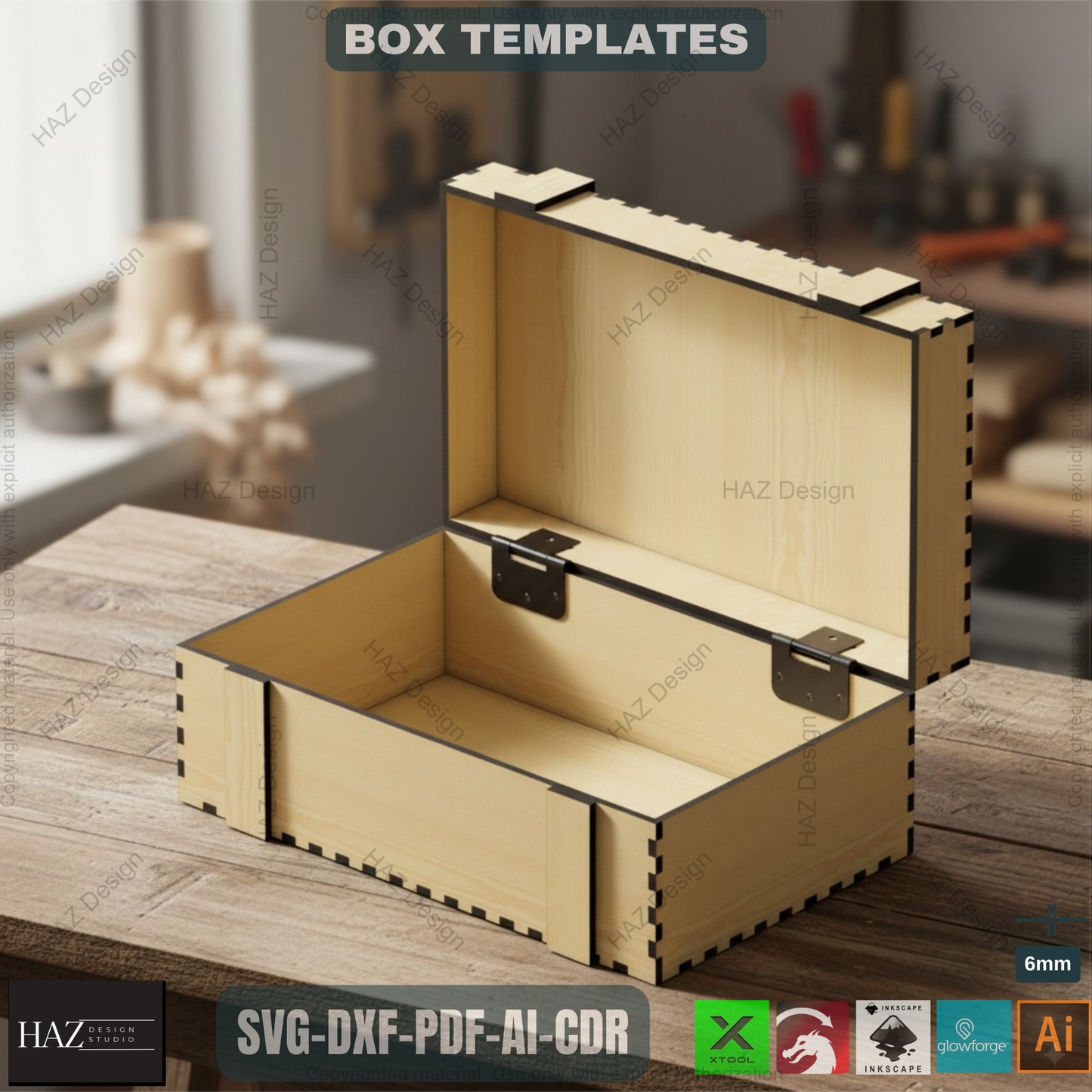 Gift Box laser cut files SVG / Dxf Svg Pdf Cdr Ai files / Glowforge laser cut plan 271