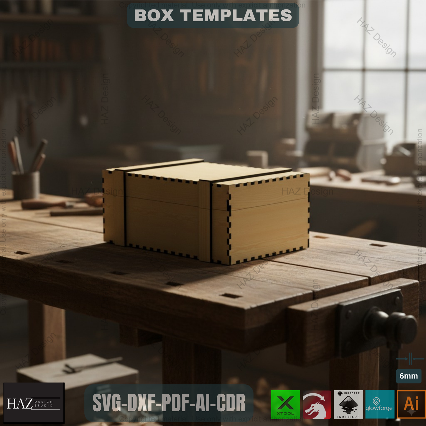 Gift Box laser cut files SVG / Dxf Svg Pdf Cdr Ai files / Glowforge laser cut plan 271