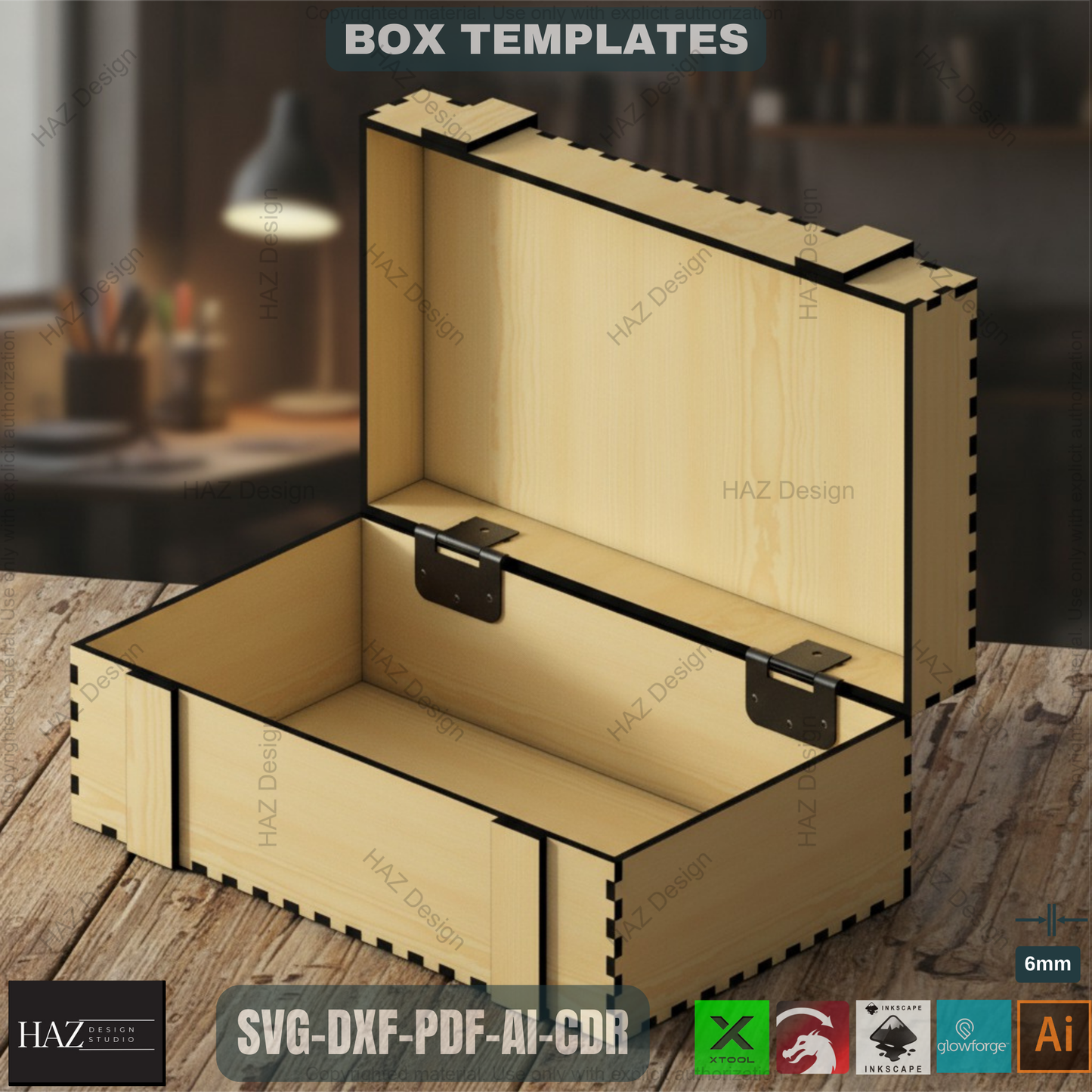 Gift Box laser cut files SVG / Dxf Svg Pdf Cdr Ai files / Glowforge laser cut plan 271