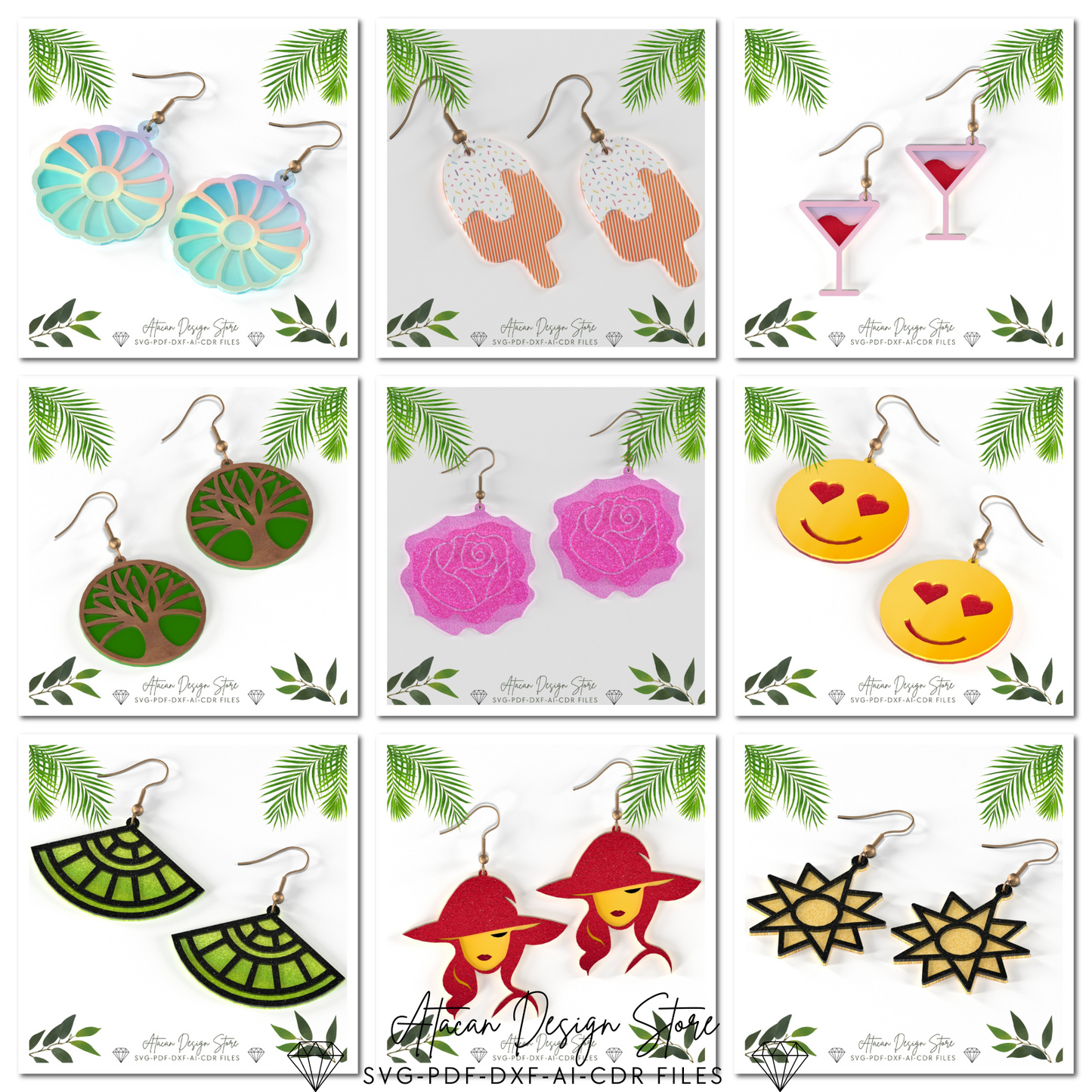 Unique Earring Design Collection - DIY Creative Jewelry Mega Pack - Geometric, Nature, Holiday, Bee, Diverse Themes and more 658