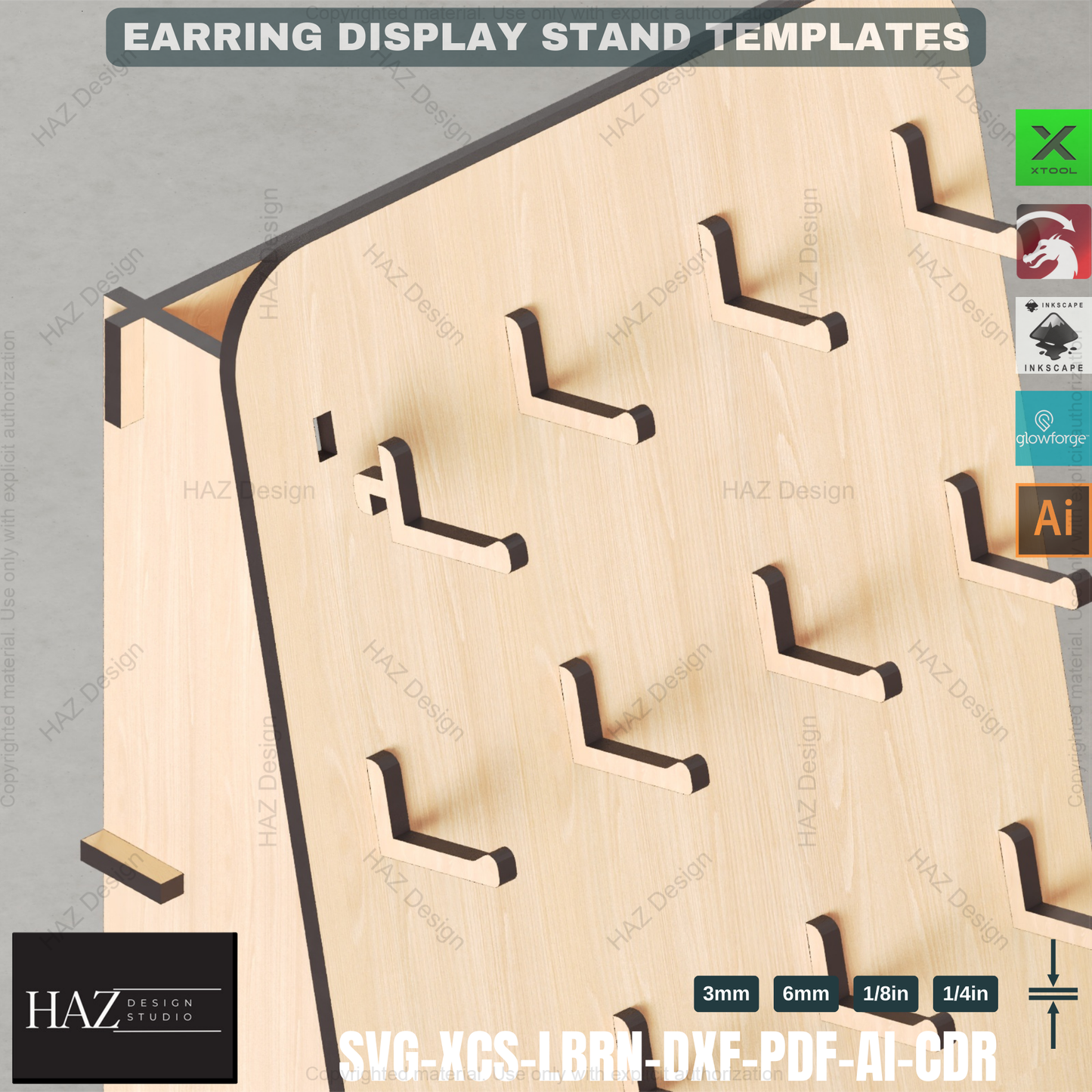 Earring Display Stand: Laser Cut Files for Jewelry Makers 411