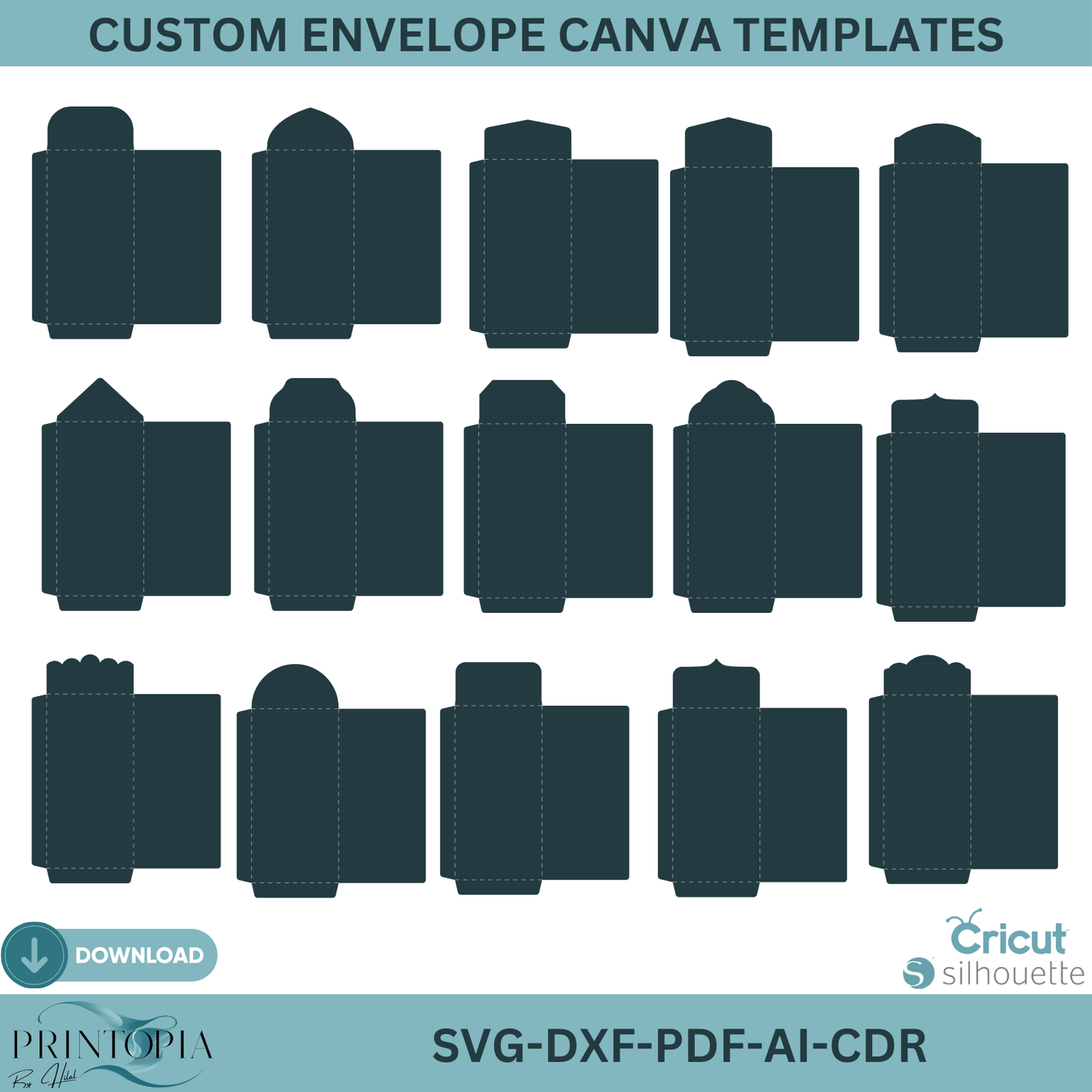 Cash Envelope System SVG, Printable Gift Card Holder, Editable Canva Template for DIY Budgeting, Cricut Money Envelope Cut File