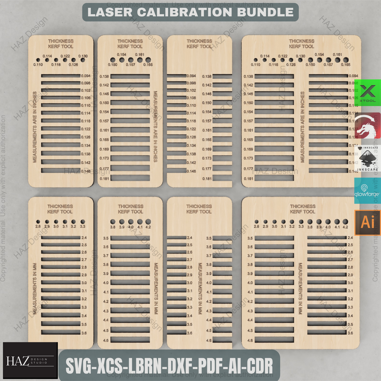 Ultimate Laser Calibration Bundle: Precision Test Tools for Cut & Engrave,Laser Calibration Toolkit: Kerf, Focus, Thickness & Ruler Test Files 445