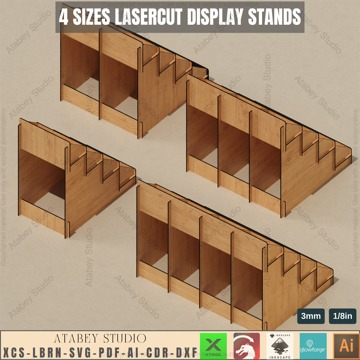 4-Tier Display Stand SVG - Laser Cut Files - Craft Show Display - Retail Display Stand 933