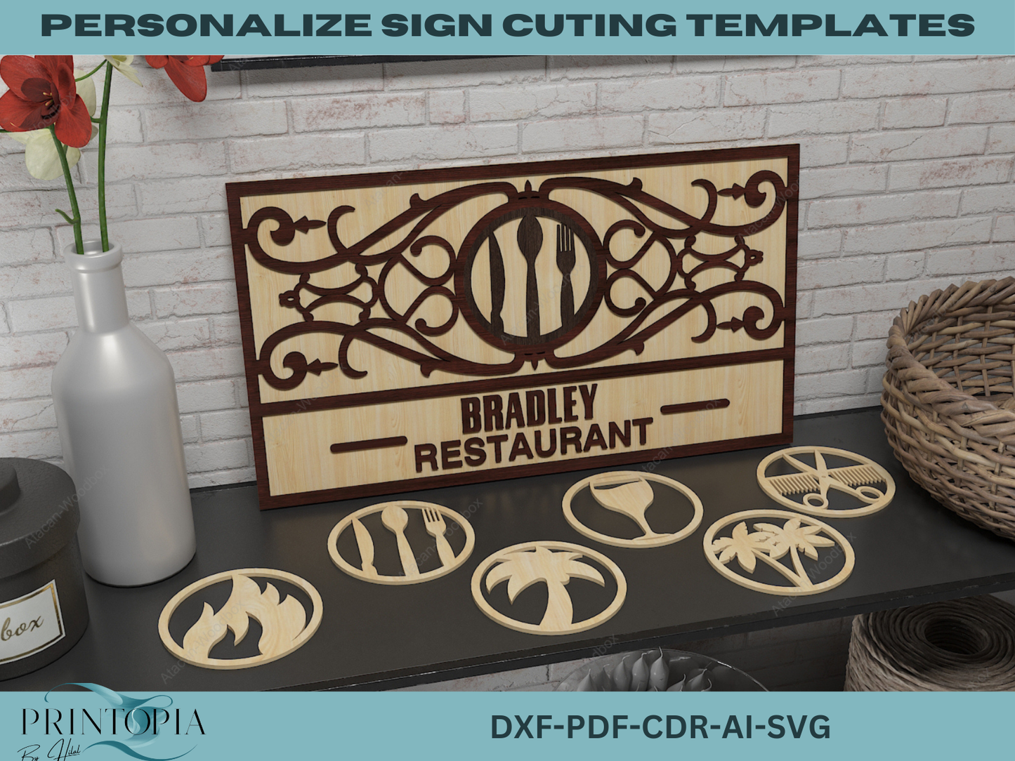 Customizable Sign Cutting Templates – Perfect for Cricut, Silhouette, Laser Cutters & More 128