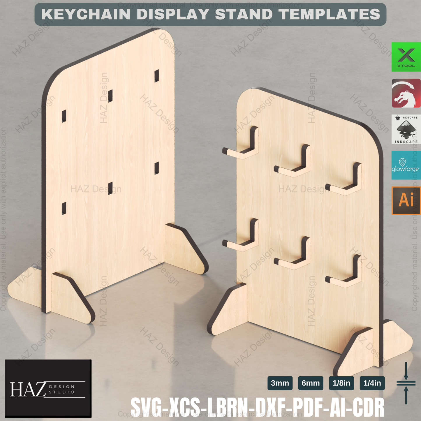 Keychain Display Stand Template - Laser Cut Files - Craft Show Ready 413