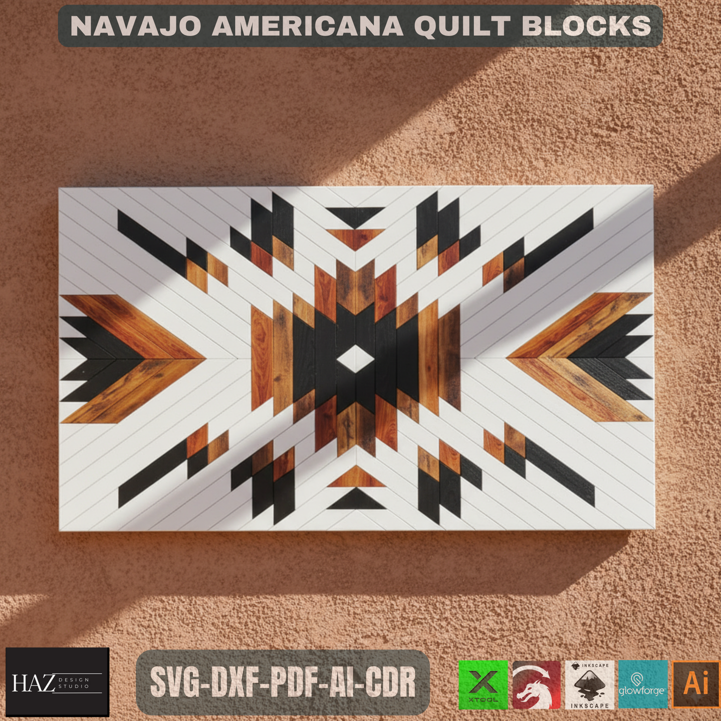 Barn Quilt Patterns / Quilt Blocks Template / Navajo Americana Patchwork SVG DXF Ai CDR 136