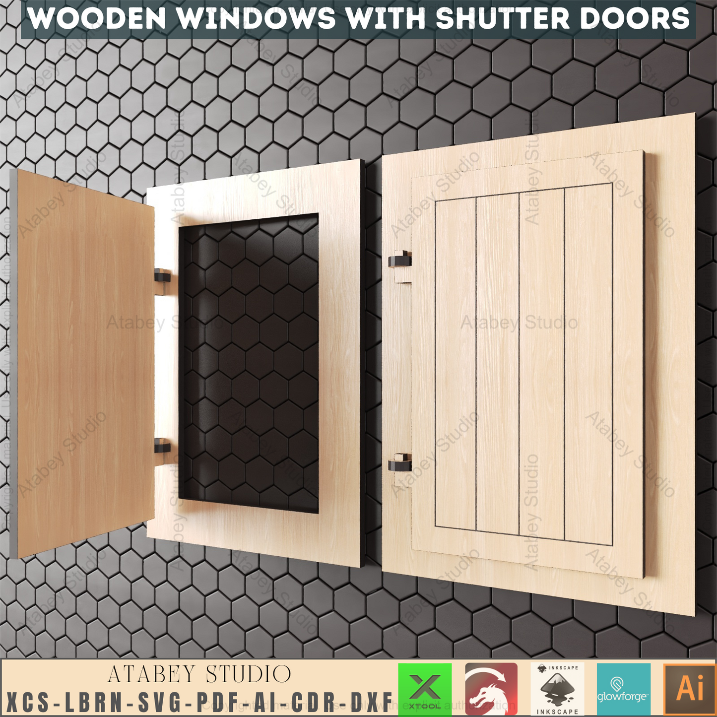 Laser Cut Decorative Window & Shutter Collection | 8 Unique Designs, DIY Craft Templates 942