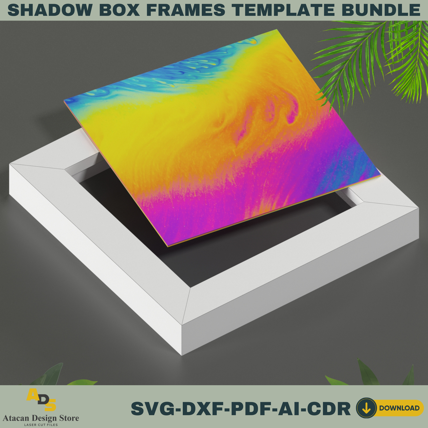 Shadow Box Frames Bundle - 5 Sizes for 3D Layered Paper Art, Cricut, Silhouette, Laser Cutting Files 764