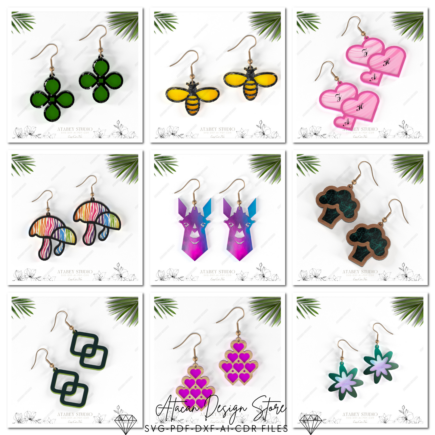 Unique Earring Design Collection - DIY Creative Jewelry Mega Pack - Geometric, Nature, Holiday, Bee, Diverse Themes and more 658