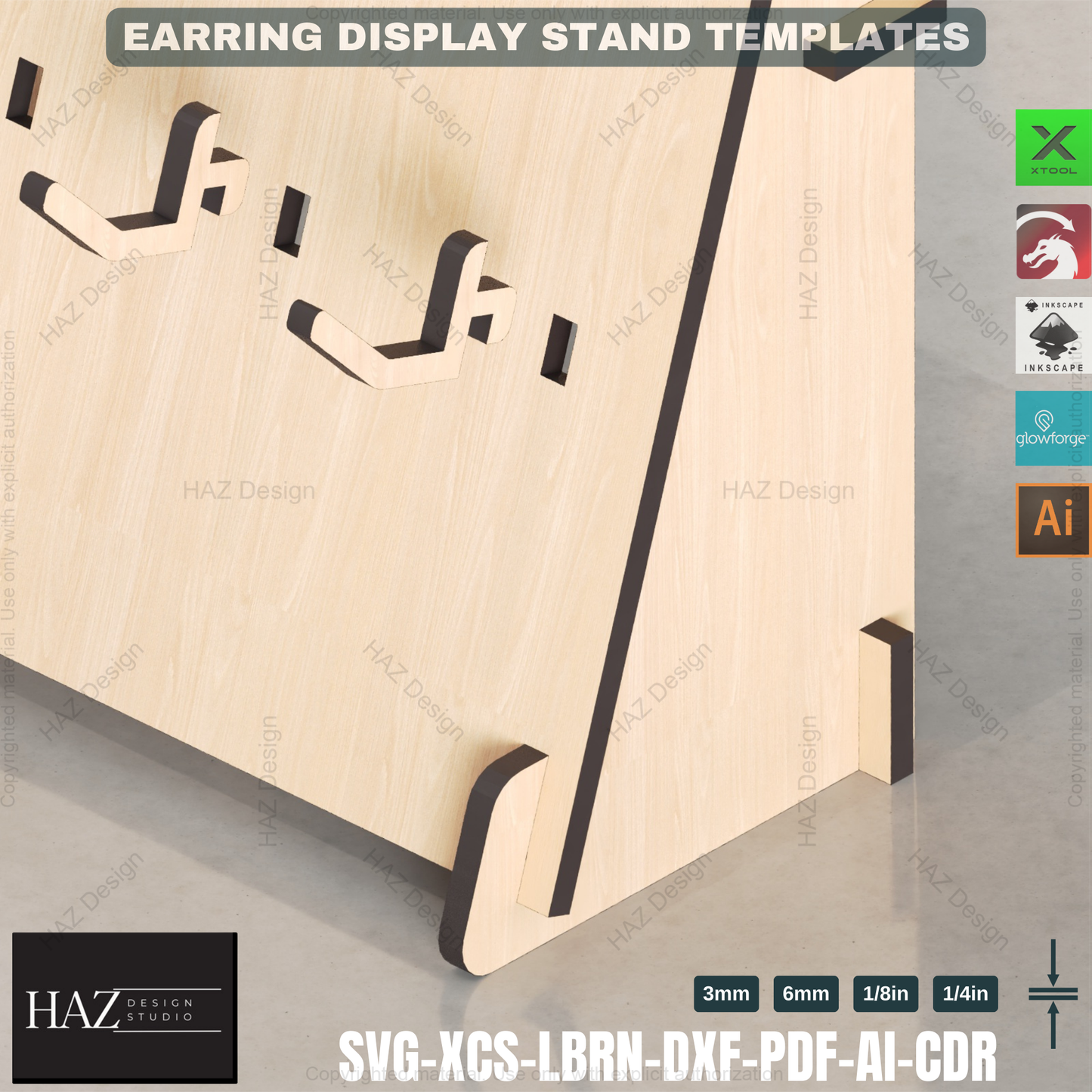 Earring Display Stand: Laser Cut Files for Jewelry Makers 411