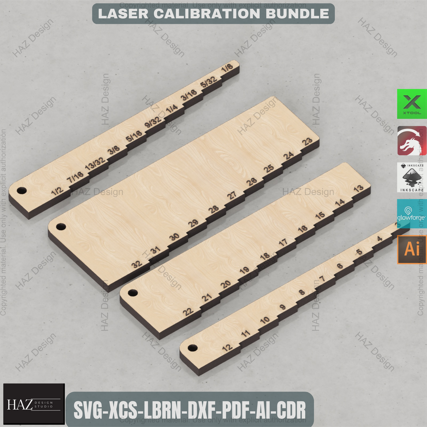 Ultimate Laser Calibration Bundle: Precision Test Tools for Cut & Engrave,Laser Calibration Toolkit: Kerf, Focus, Thickness & Ruler Test Files 445