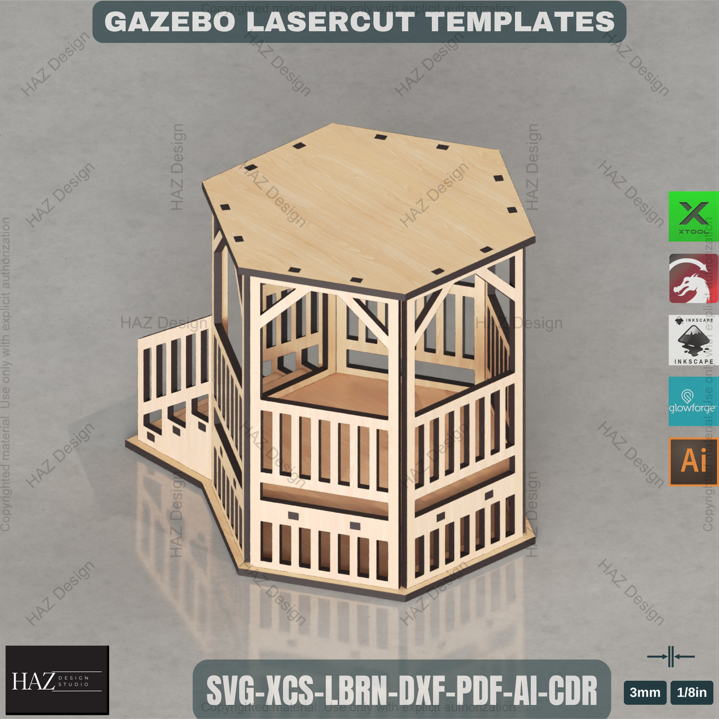 Charming Gazebo Tealight Lantern Design | Laser Cut Files for Rustic Outdoor Decor Idea 456