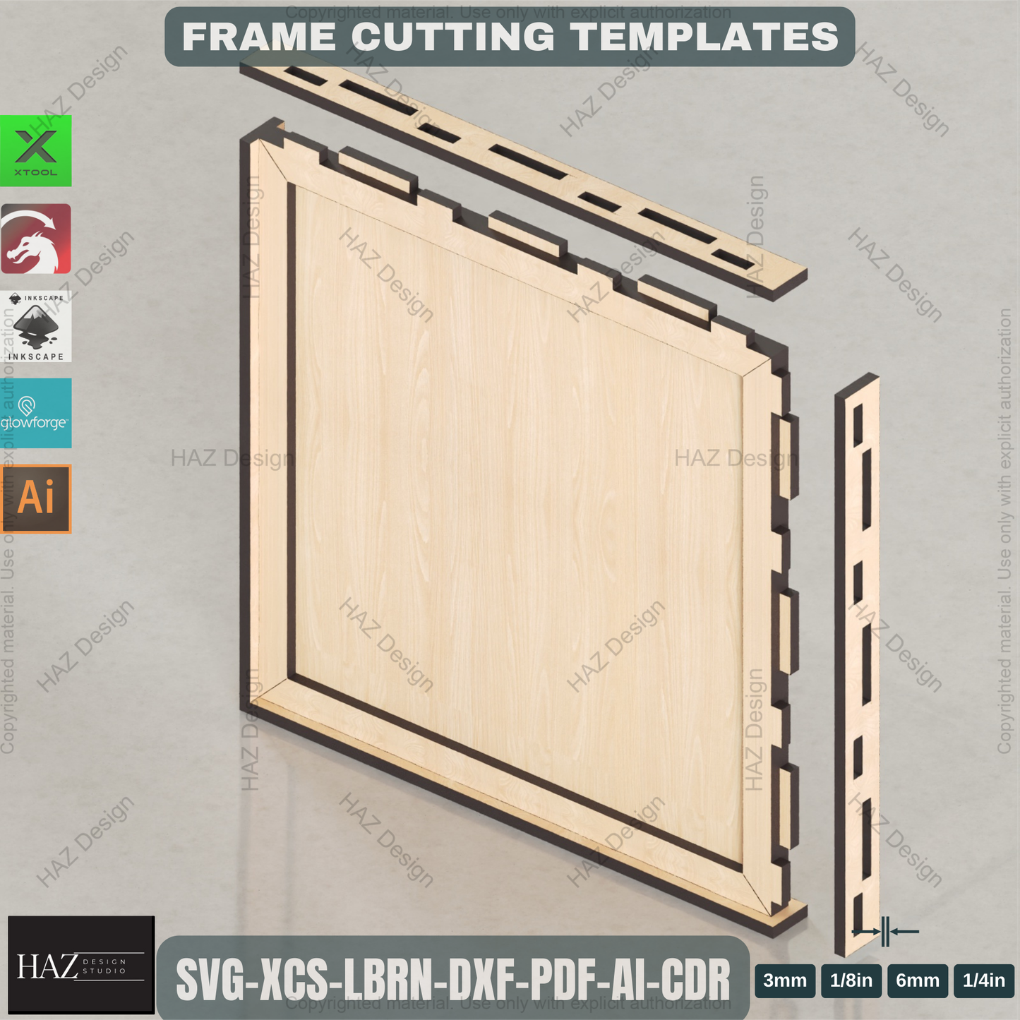 Laser Cut Frame Bundle: 10 Sizes | Square & Rectangle Photo Display Templates 452