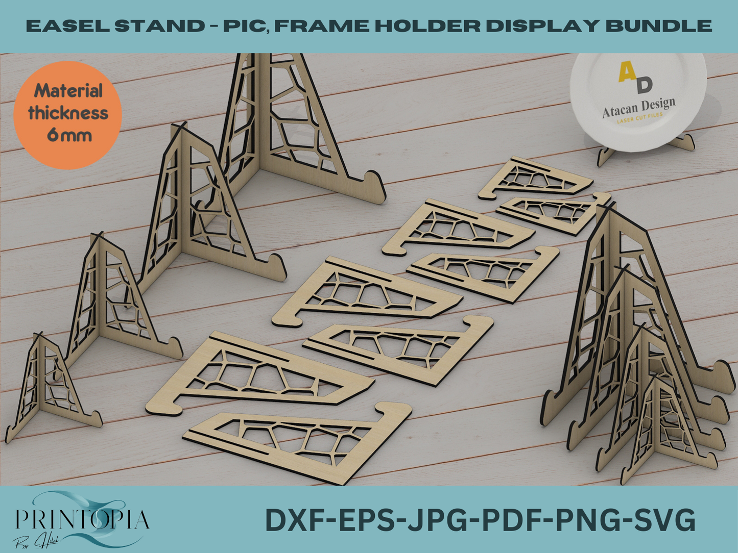 Versatile Easel Stand Bundle for Laser Cutting Perfect for Frames Pics,Ideal for 3mm Laser Cutting Projects 137