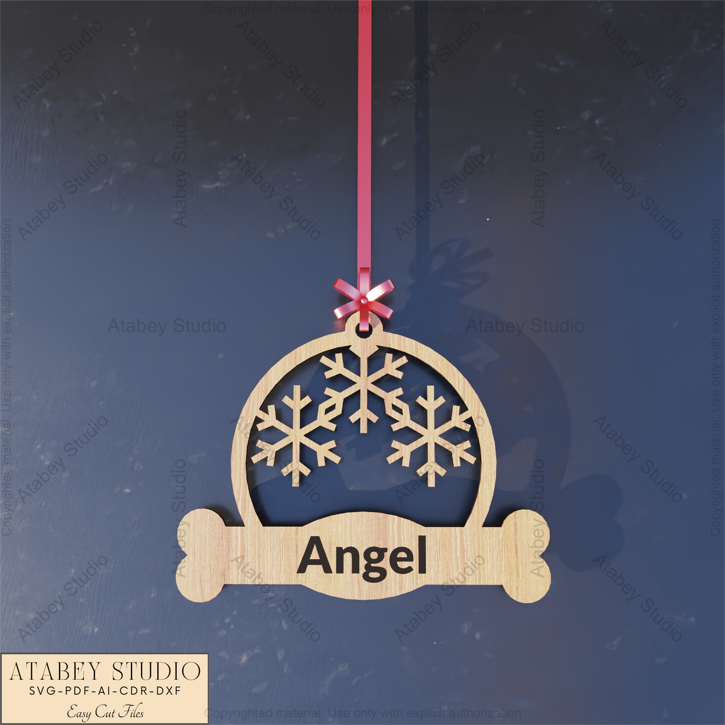 Custom Dog or Cat Ornament | Unique Wooden Pet Christmas Decor for Laser Cutting 925