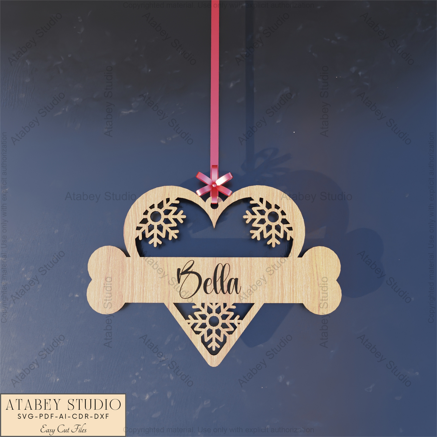 Custom Dog or Cat Ornament | Unique Wooden Pet Christmas Decor for Laser Cutting 925