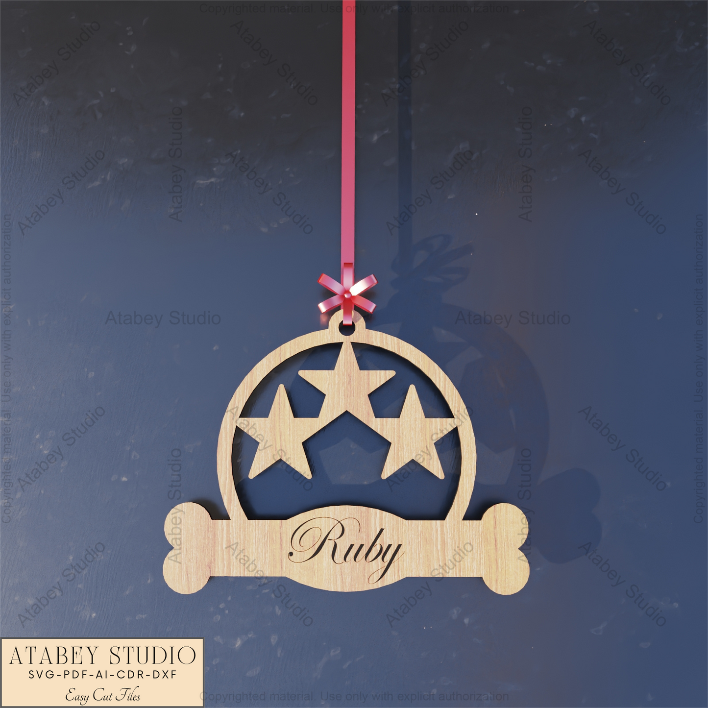 Custom Dog or Cat Ornament | Unique Wooden Pet Christmas Decor for Laser Cutting 925