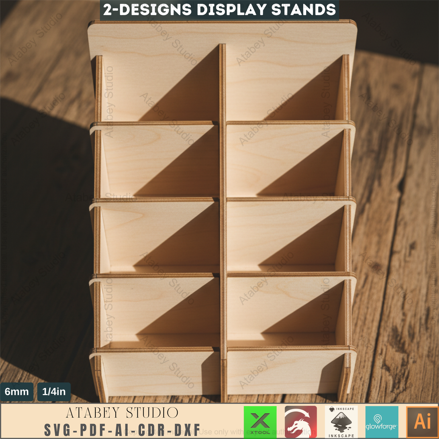 Retail Counter Display / Tiered Stand Card Holders / Market Stalls Organiser SVG, DXF CDR 551