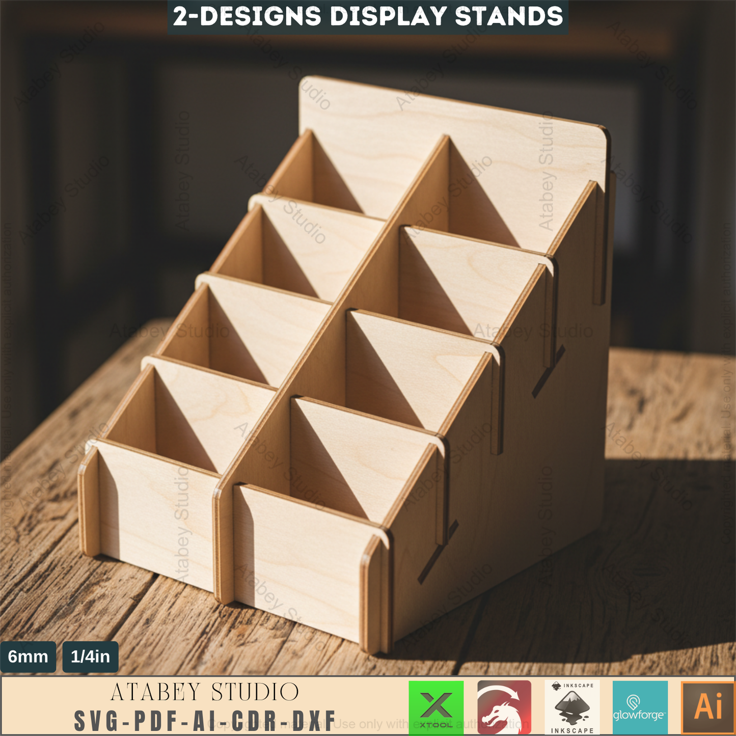 Retail Counter Display / Tiered Stand Card Holders / Market Stalls Organiser SVG, DXF CDR 551